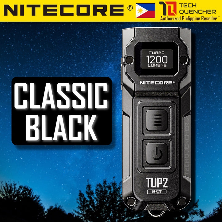 Nitecore TUP2 Keychain Flashlight - 1200 Lumens - OLED Display - USB-C Charging - 58g - MCT UHE LEDS