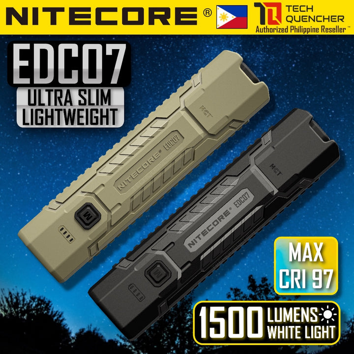 Nitecore EDC07 Flashlight - 1500 Lumens - High CRI Three Color Temperature - USB-C - 70grams - IP67