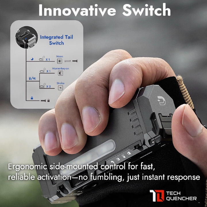 Wuben X4 Flashlight - 1500 Lumens - Side Light - 18650 Removable Battery - USB-C Rechargeable - IP68