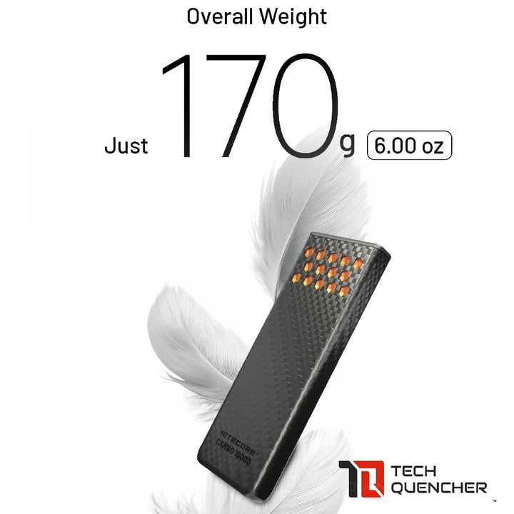 Nitecore Carbo 10000 GEN2- Carbon Fiber Powerbank - 10000mAh - 30W Output- IPX8 - Magnesium Heatsink