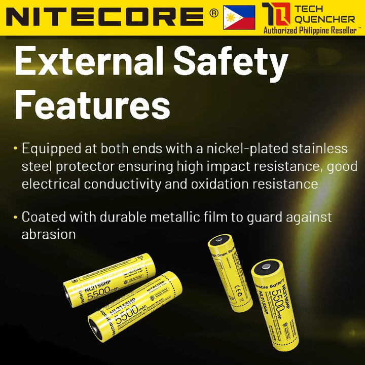 Nitecore NL2155HP 5500mAh Battery - 20A - 21700 High Performance Rechargeable Li-ion Battery - IPX6