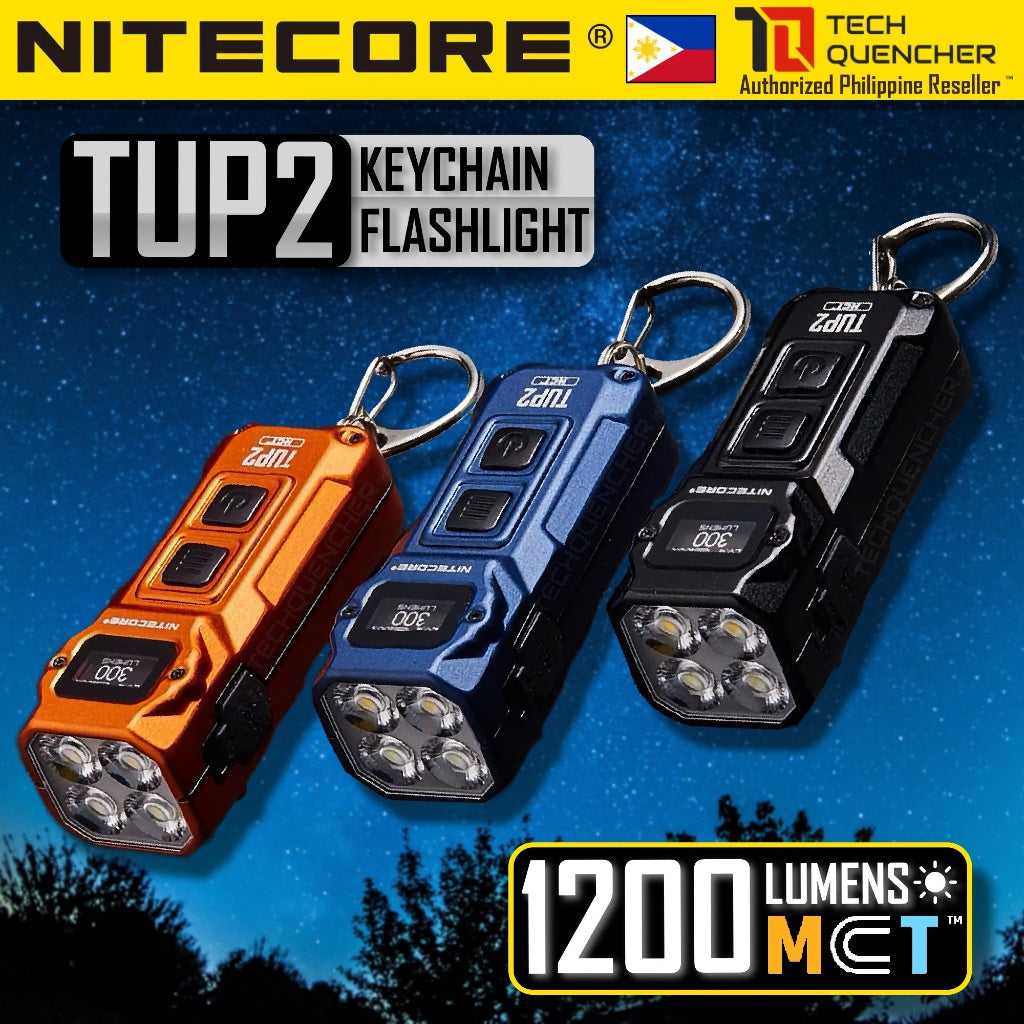 Nitecore TUP2 Keychain Flashlight - 1200 Lumens - OLED Display - USB-C Charging - 58g - MCT UHE LEDS