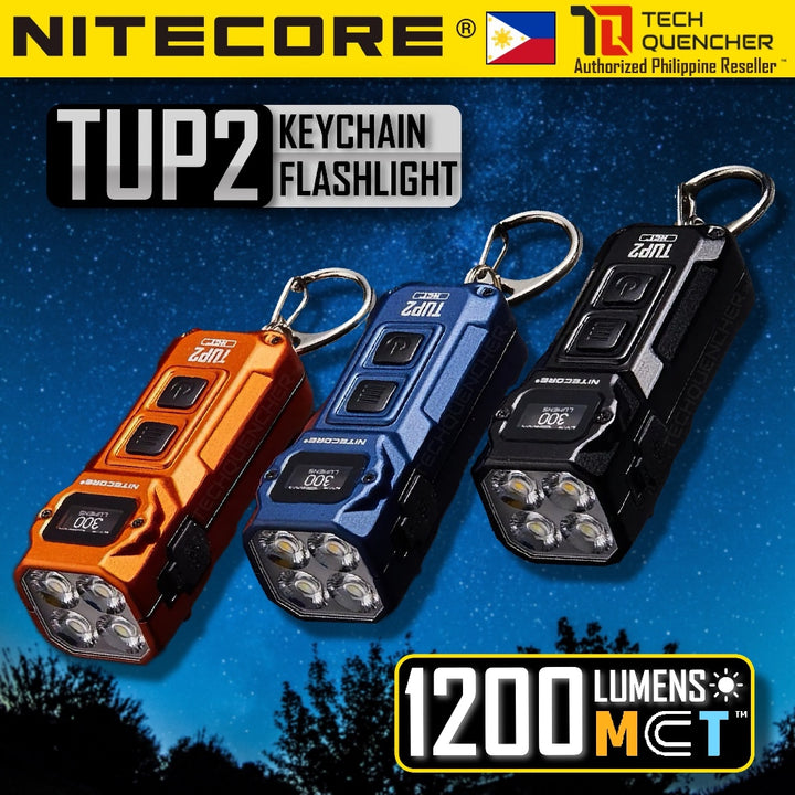 Nitecore TUP2 Keychain Flashlight - 1200 Lumens - OLED Display - USB-C Charging - 58g - MCT UHE LEDS