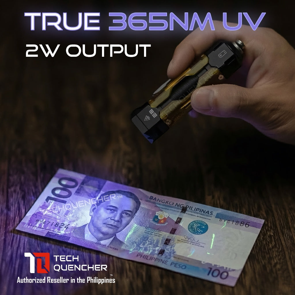 Wuben E8 Flashlight - 1300 Lumens - 2W UV -Swappable Shells - 14500 USB-C Rechargeable Battery -IP68