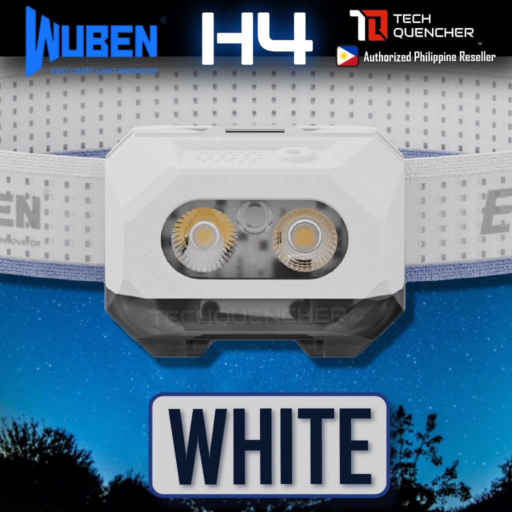 Wuben H4 Headlamp - 800 Lumens - Gesture Sensor - Dual Battery Option - USB-C - 1700mAh Battery
