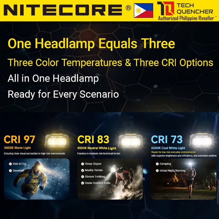 Nitecore HA27 UHE Headlamp - 800 Lumens - MCT- Modular Battery - AAA or Li-Ion - Magnesium Heat Sink