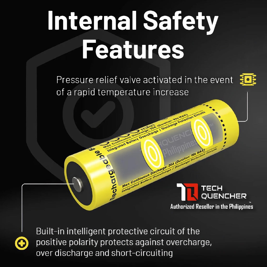 Nitecore NL2155HP 5500mAh Battery - 20A - 21700 High Performance Rechargeable Li-ion Battery - IPX6