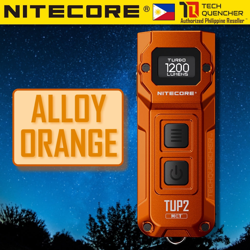 Nitecore TUP2 Keychain Flashlight - 1200 Lumens - OLED Display - USB-C Charging - 58g - MCT UHE LEDS