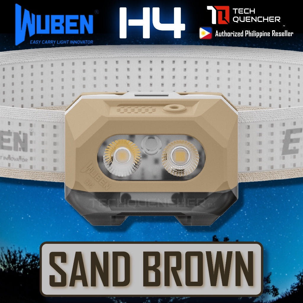 Wuben H4 Headlamp - 800 Lumens - Gesture Sensor - Dual Battery Option - USB-C - 1700mAh Battery