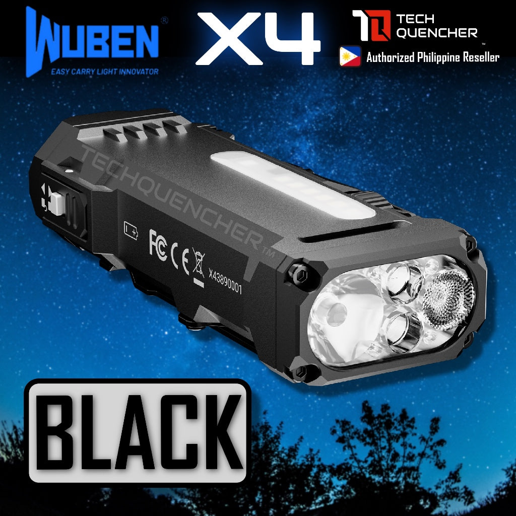 Wuben X4 Flashlight - 1500 Lumens - Side Light - 18650 Removable Battery - USB-C Rechargeable - IP68