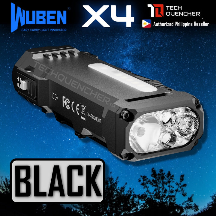 Wuben X4 Flashlight - 1500 Lumens - Side Light - 18650 Removable Battery - USB-C Rechargeable - IP68