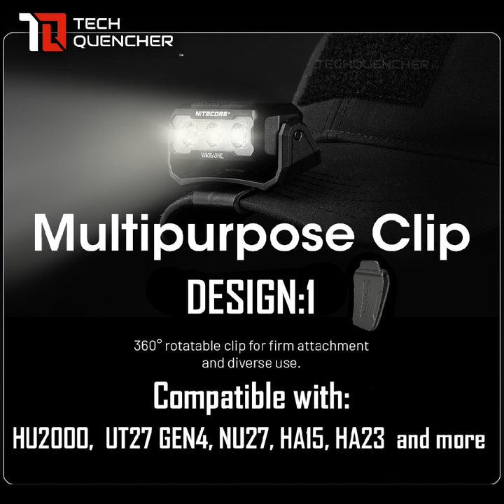 Nitecore Multipurpose Clip - Adjustable - Compatible with Selected Nitecore Products and Headlamps