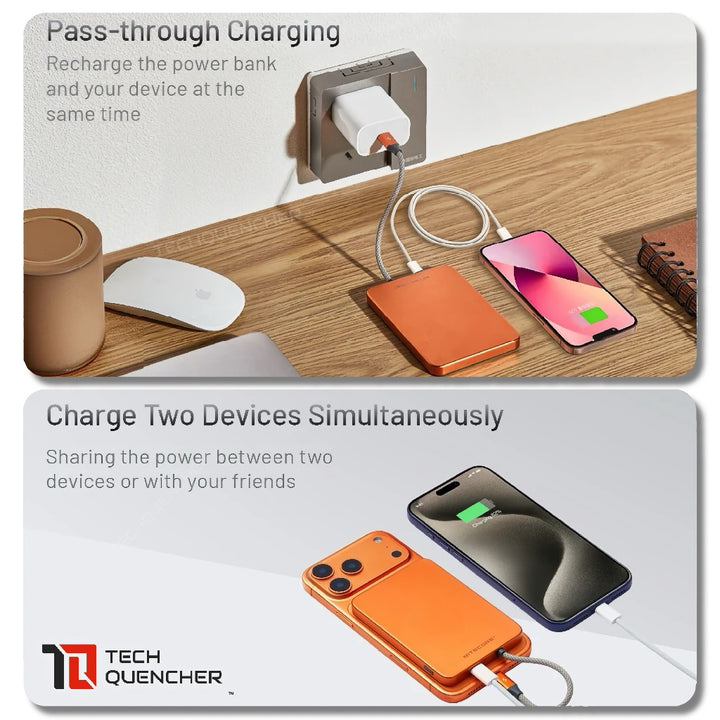 Nitecore Pocket 5 - 5000mAh Powerbank + Built-In USB-C Cable - Magnetic Attachement - 22.5w MAX - IP