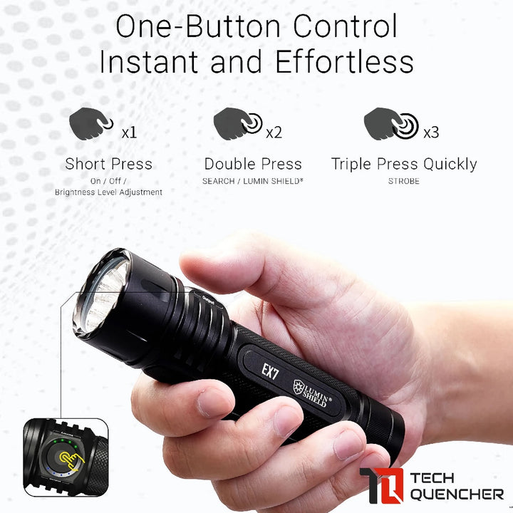 Nitecore EX7 Flashlight - 6000 Lumens - Lumin Shield- Variable Beam - Removable Battery -Strobe-IP68