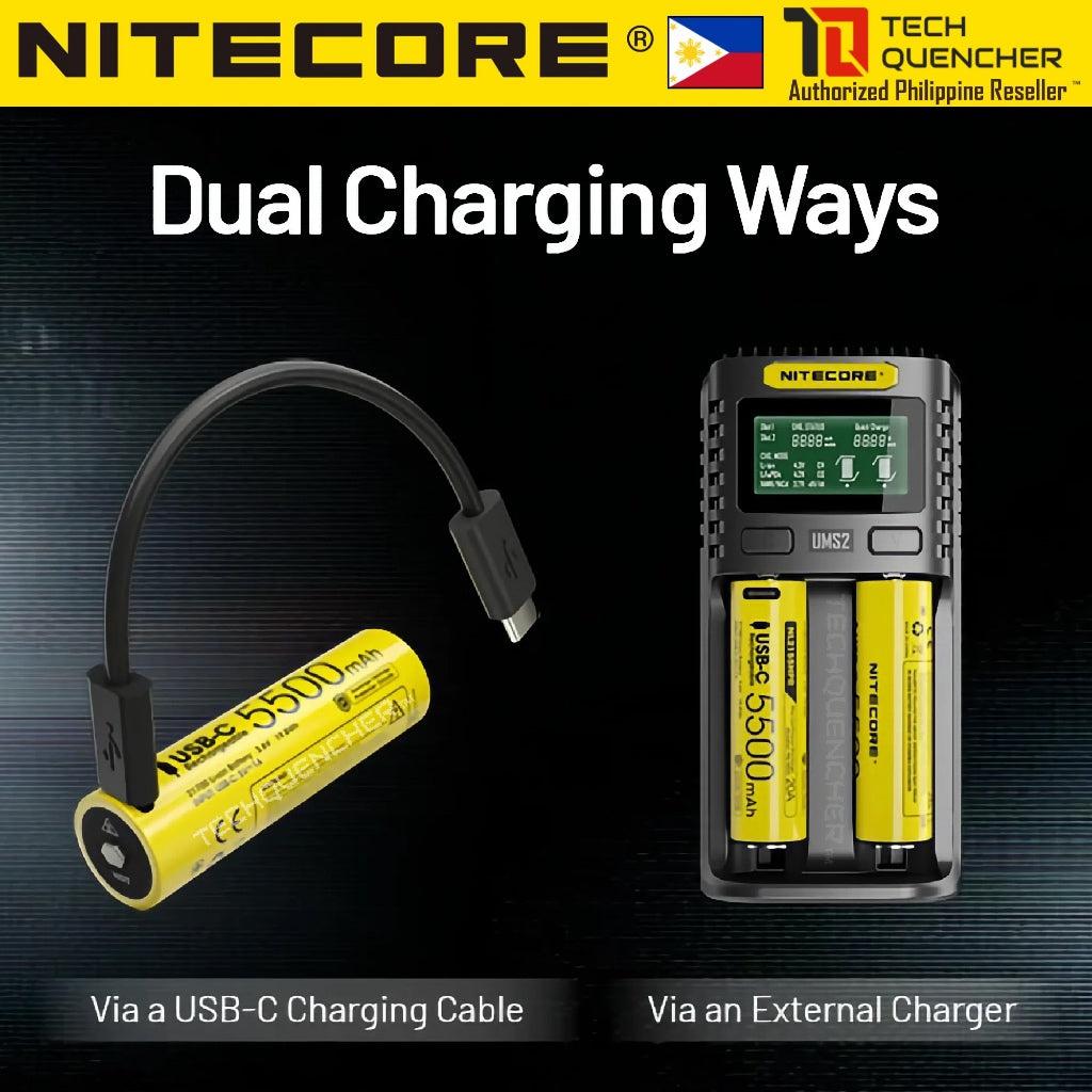 Nitecore NL2155HPR 5500mAh Battery - 20A - 21700 High Performance USB-C Rechargeable Li-ion Battery
