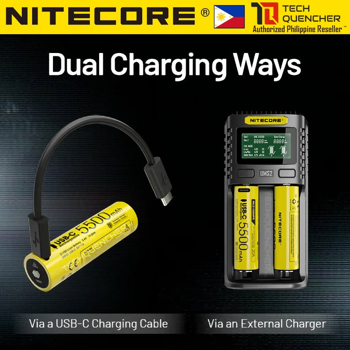 Nitecore NL2155HPR 5500mAh Battery - 20A - 21700 High Performance USB-C Rechargeable Li-ion Battery