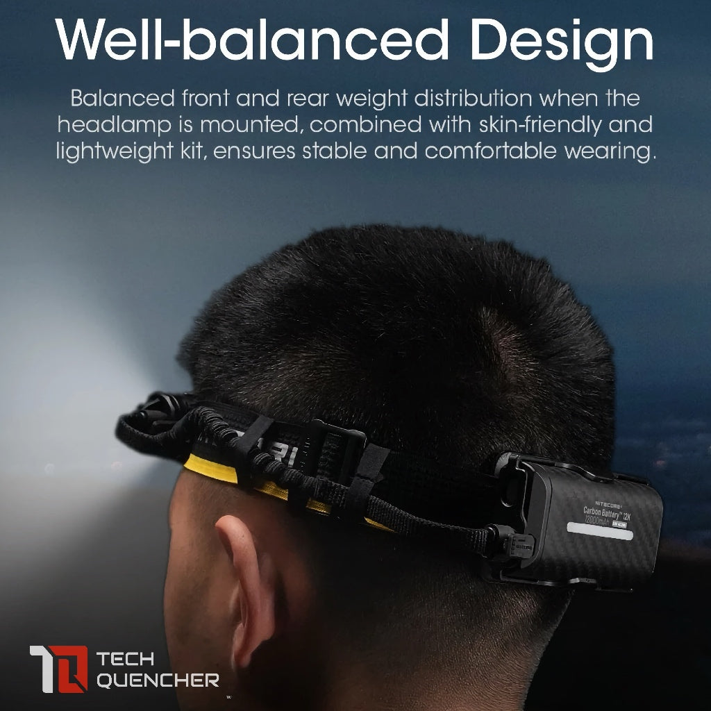 Nitecore Carbon Battery 12K Kit - Extended Headlamp Runtime Kit - 12000mAh - Powerbank - USB-C -IP68