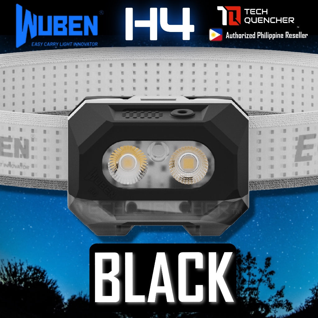 Wuben H4 Headlamp - 800 Lumens - Gesture Sensor - Dual Battery Option - USB-C - 1700mAh Battery