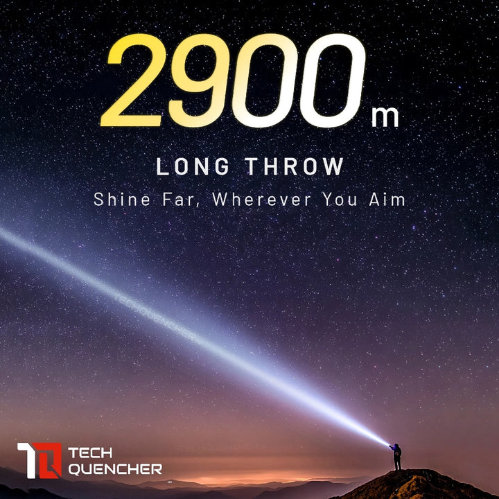 Nitecore P40 LEP Flashlight - 2900 Meters - 2000 Lumens - Adaptive Cruise Mode- 5500mAh- USB-C -IP68