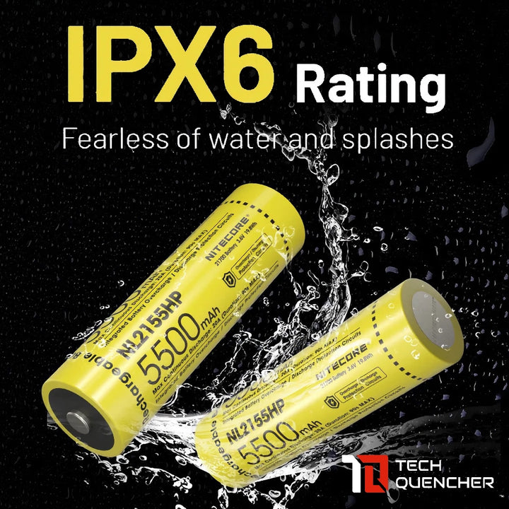 Nitecore NL2155HP 5500mAh Battery - 20A - 21700 High Performance Rechargeable Li-ion Battery - IPX6