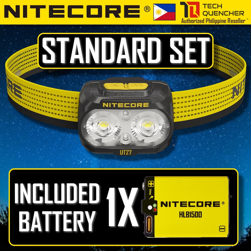 Nitecore UT27 GEN4 Headlamp 800 Lumens - Multi Color Temperature - High CRI - Dual Battery Option