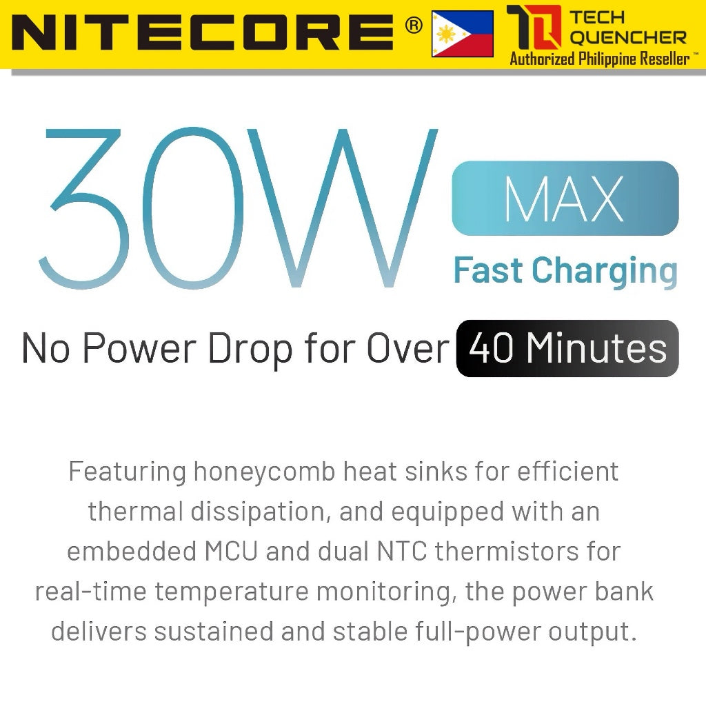 Nitecore Carbo 10000 GEN2- Carbon Fiber Powerbank - 10000mAh - 30W Output- IPX8 - Magnesium Heatsink