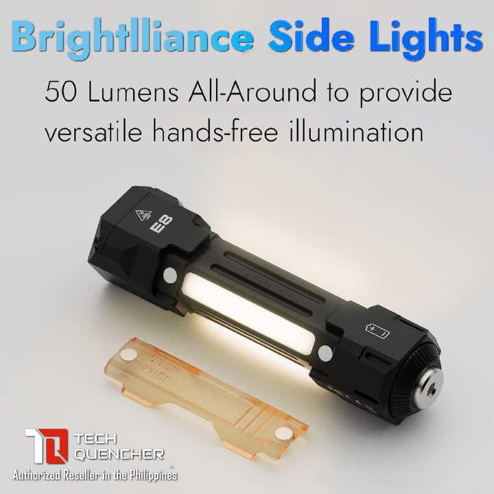 Wuben E8 Flashlight - 1300 Lumens - 2W UV -Swappable Shells - 14500 USB-C Rechargeable Battery -IP68