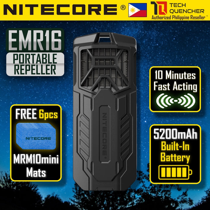 Nitecore EMR16 Portable Electronic Repeller - USB-C Fast Charging - 5200mAh Built-In Battery - IPX5