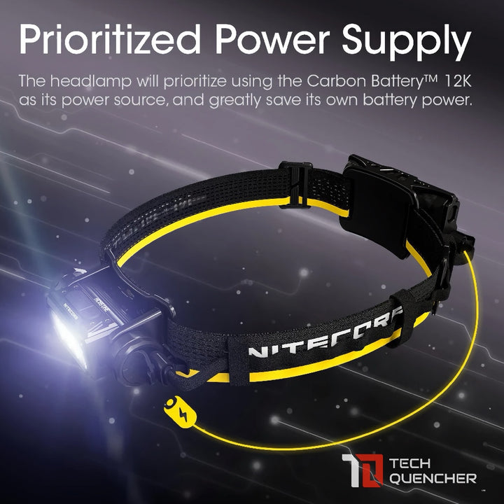 Nitecore Carbon Battery 12K Kit - Extended Headlamp Runtime Kit - 12000mAh - Powerbank - USB-C -IP68