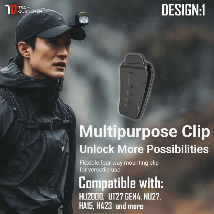 Nitecore Multipurpose Clip - Adjustable - Compatible with Selected Nitecore Products and Headlamps