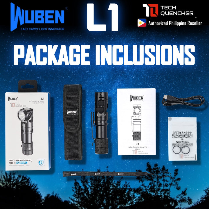 Wuben L1 Flashlight - 2000 Lumens - 180° Rotating Head - Power Bank Mode - Magnetic Tail Cap - IP68