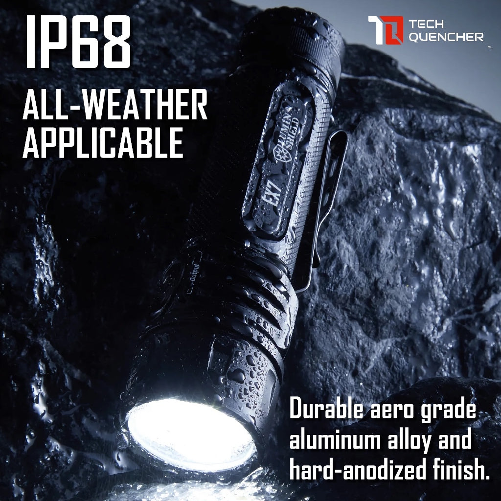 Nitecore EX7 Flashlight - 6000 Lumens - Lumin Shield- Variable Beam - Removable Battery -Strobe-IP68