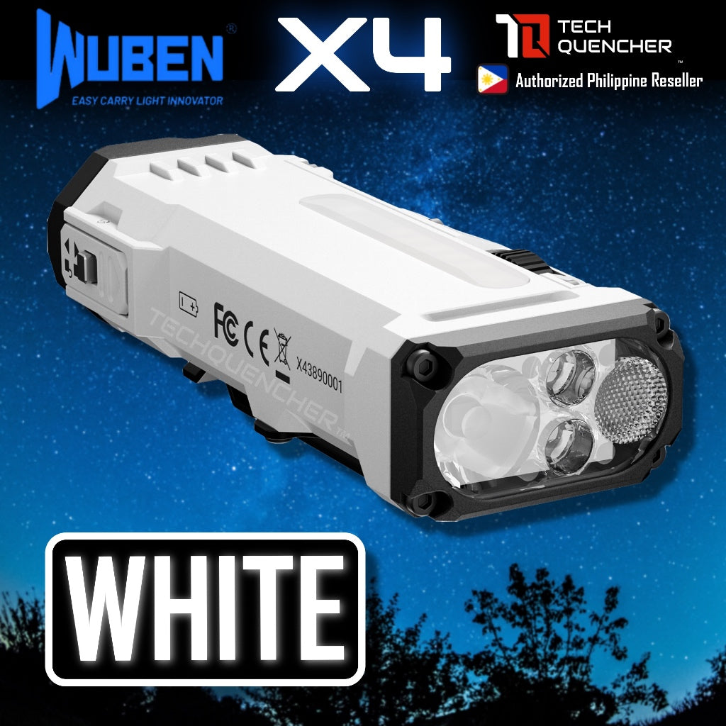 Wuben X4 Flashlight - 1500 Lumens - Side Light - 18650 Removable Battery - USB-C Rechargeable - IP68