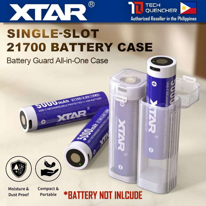 XTAR XB1 21700 Modular Battery Case - Single Slot - Expandable Modular Case - Dust + Shock Proof
