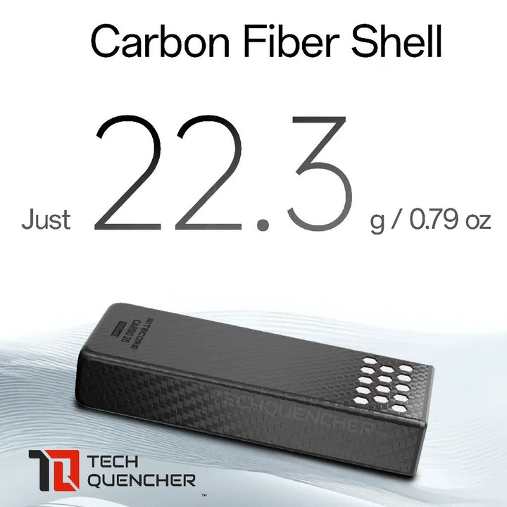 Nitecore Carbo 20 - Carbon Fiber Powerbank - 20000mAh - 65W Max Output- IPX8 - Magnesium Heatsink