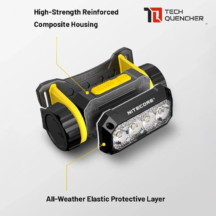 Nitecore NWH20 Headlamp - 600 Lumens - Electronic Beam Control - Spotlight + Floodlight - IP66
