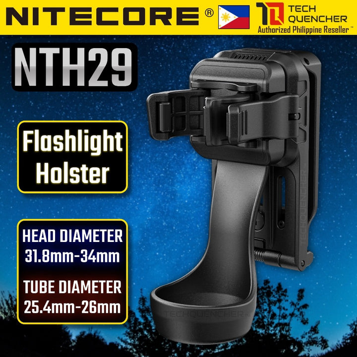 Nitecore NTH29 Flashlight Holster - Belt Holster - Adjustable - Rotating - For P27iX P20iX and more