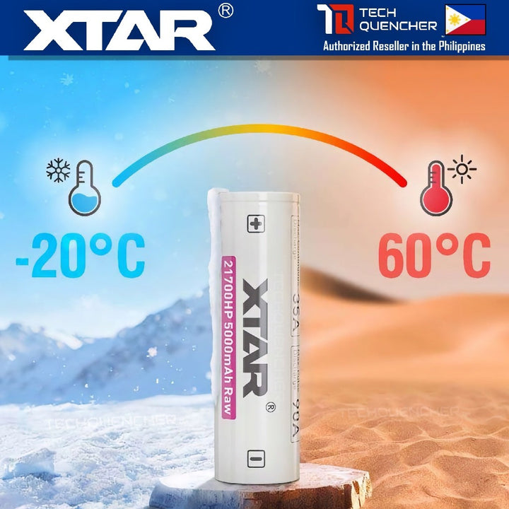 XTAR 21700HP 5000mAh RAW UNPROTECTED Battery - 3.6V Rechargeable - Lithium-Ion - 90A Peak Discharge