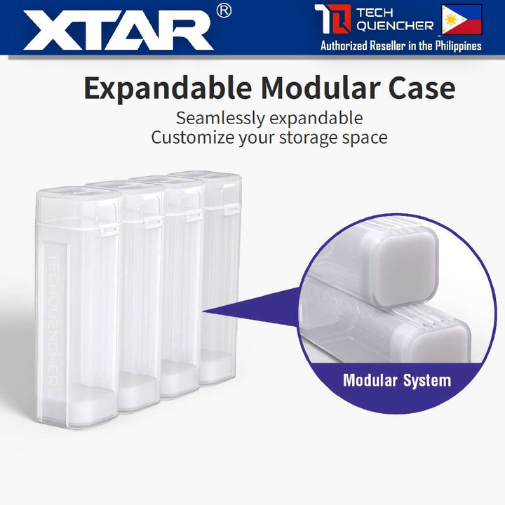 XTAR XB1 21700 Modular Battery Case - Single Slot - Expandable Modular Case - Dust + Shock Proof