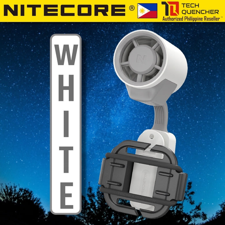 Nitecore NCF20 Fan - Built-in Clip - USB-C - External Power Source - Included Bracket Mounting
