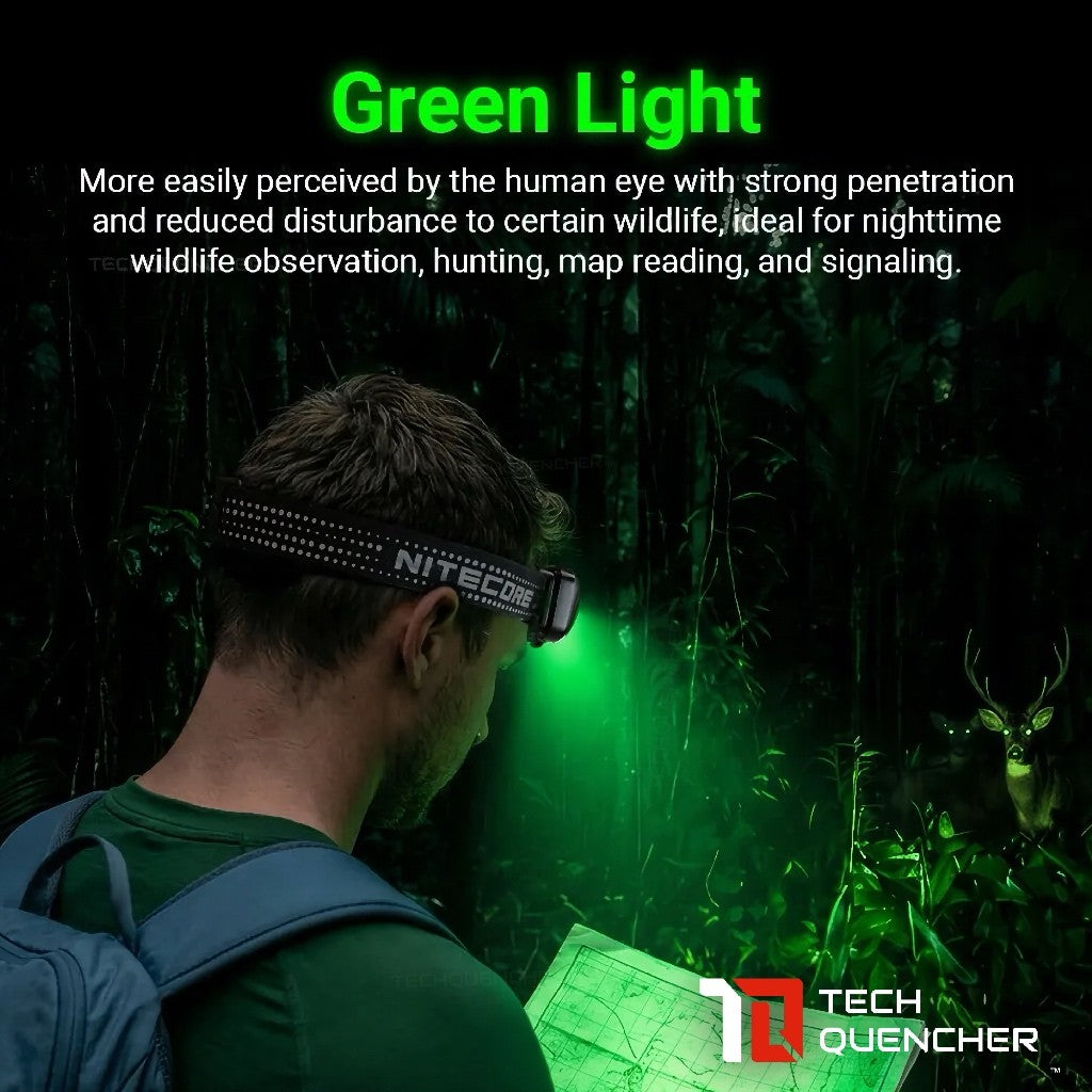 Nitecore HA13 V2 Headlamp 350 Lumens - RGB Light Red Blue Green - Dual Power - AAA or HLB1500 - IP66
