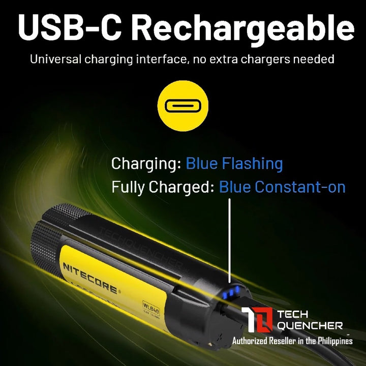 Nitecore WLB40 Work Li-ion Battery - 4000mAh - USB-C Rechargeable - Power Indicator Lights - NWH20