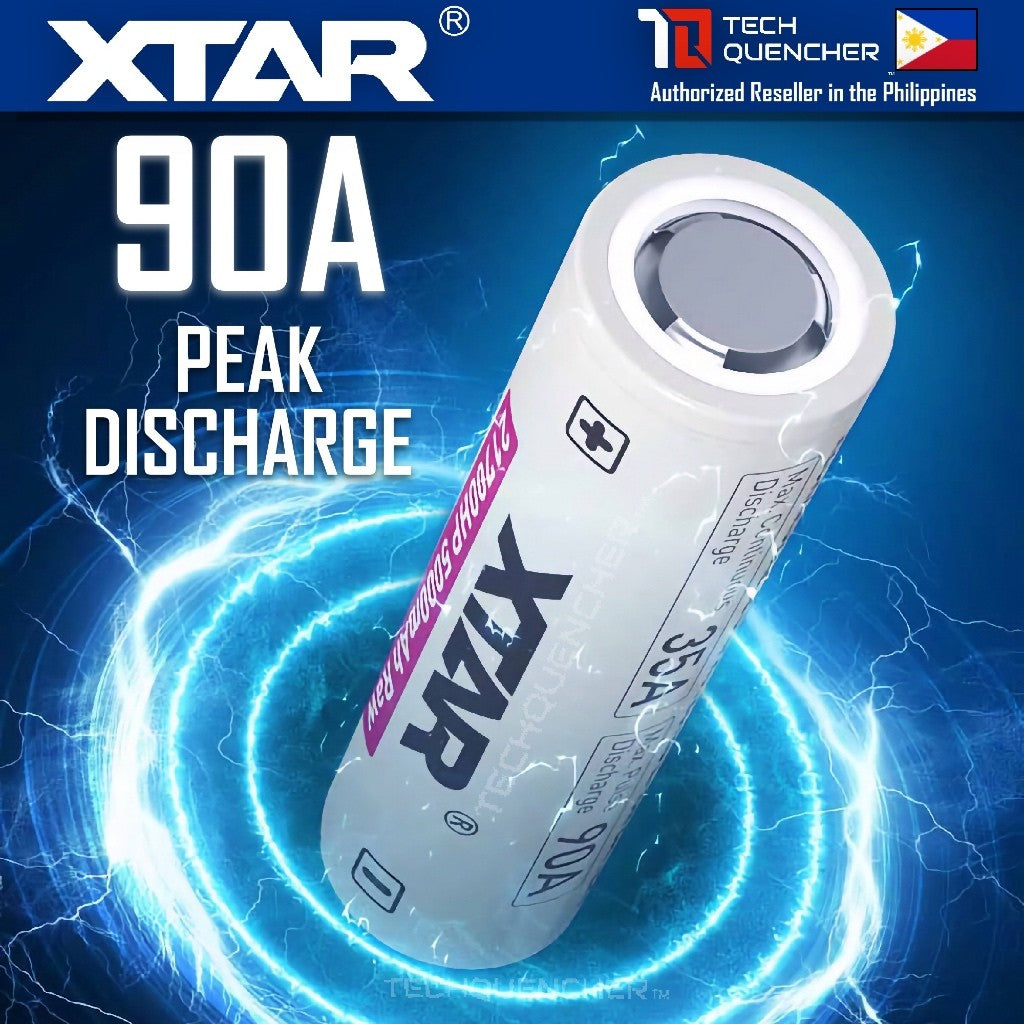 XTAR 21700HP 5000mAh RAW UNPROTECTED Battery - 3.6V Rechargeable - Lithium-Ion - 90A Peak Discharge