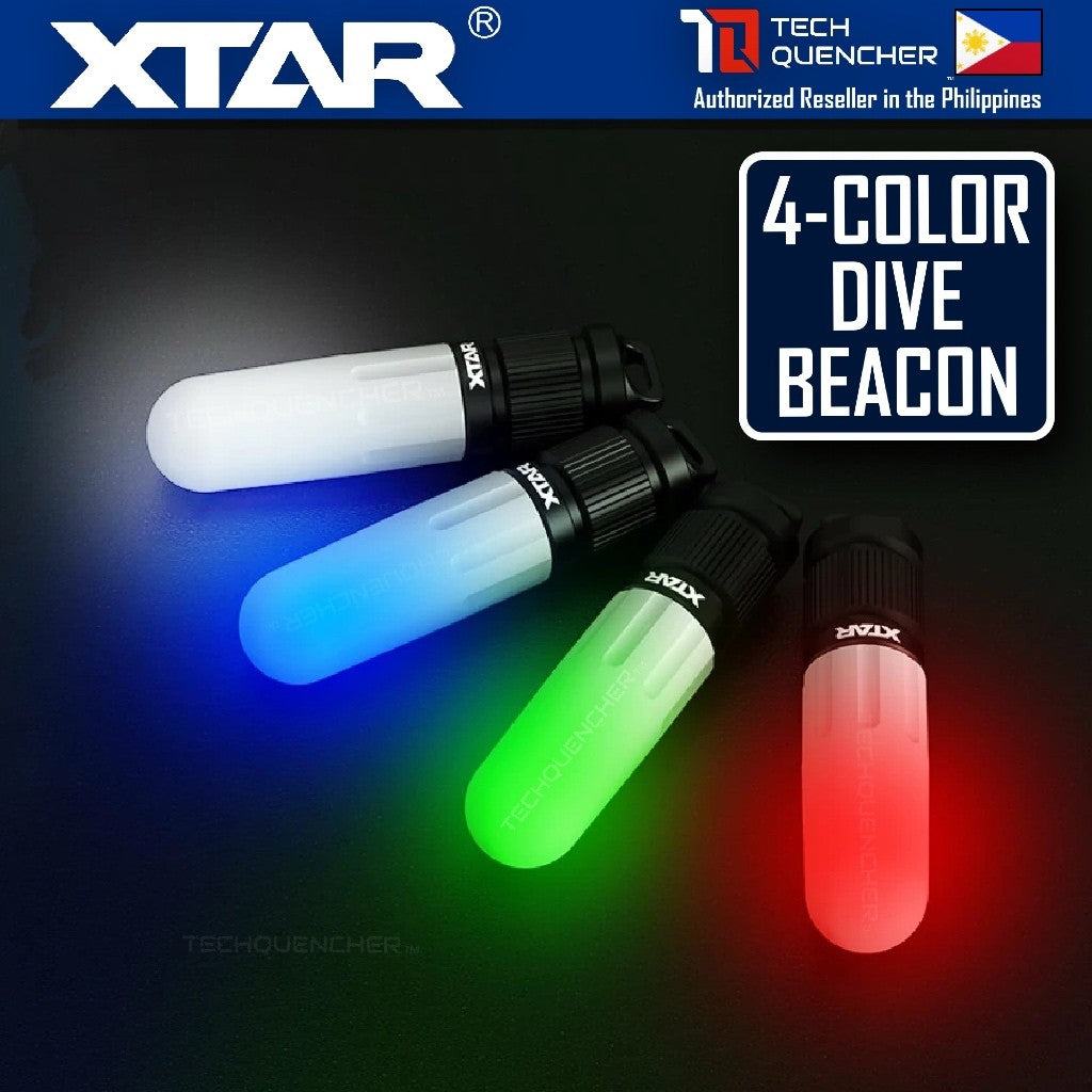 XTAR SD2 Dive Beacon Flashlight - 4 Color - Waterproof - USB-C Rechargeable 14500 1300mAh Battery