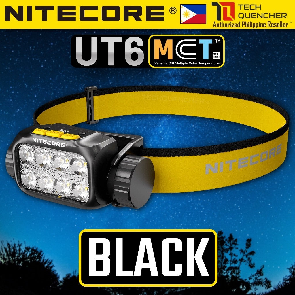 Nitecore UT6 MCT Headlamp - 1600 Lumens - Instant Mode Switch - Rapid Reel Headband - IP68 - USB-C
