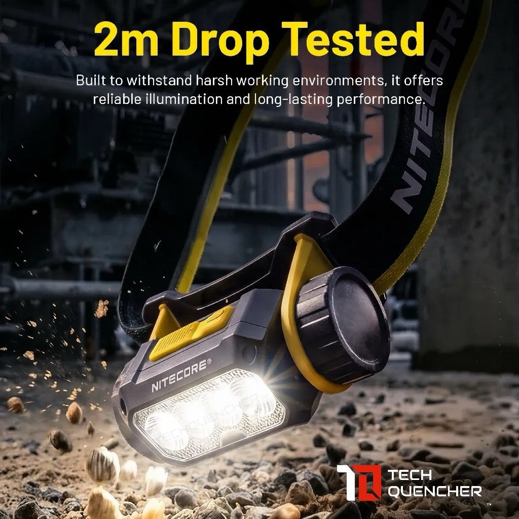Nitecore NWH20 Headlamp - 600 Lumens - Electronic Beam Control - Spotlight + Floodlight - IP66