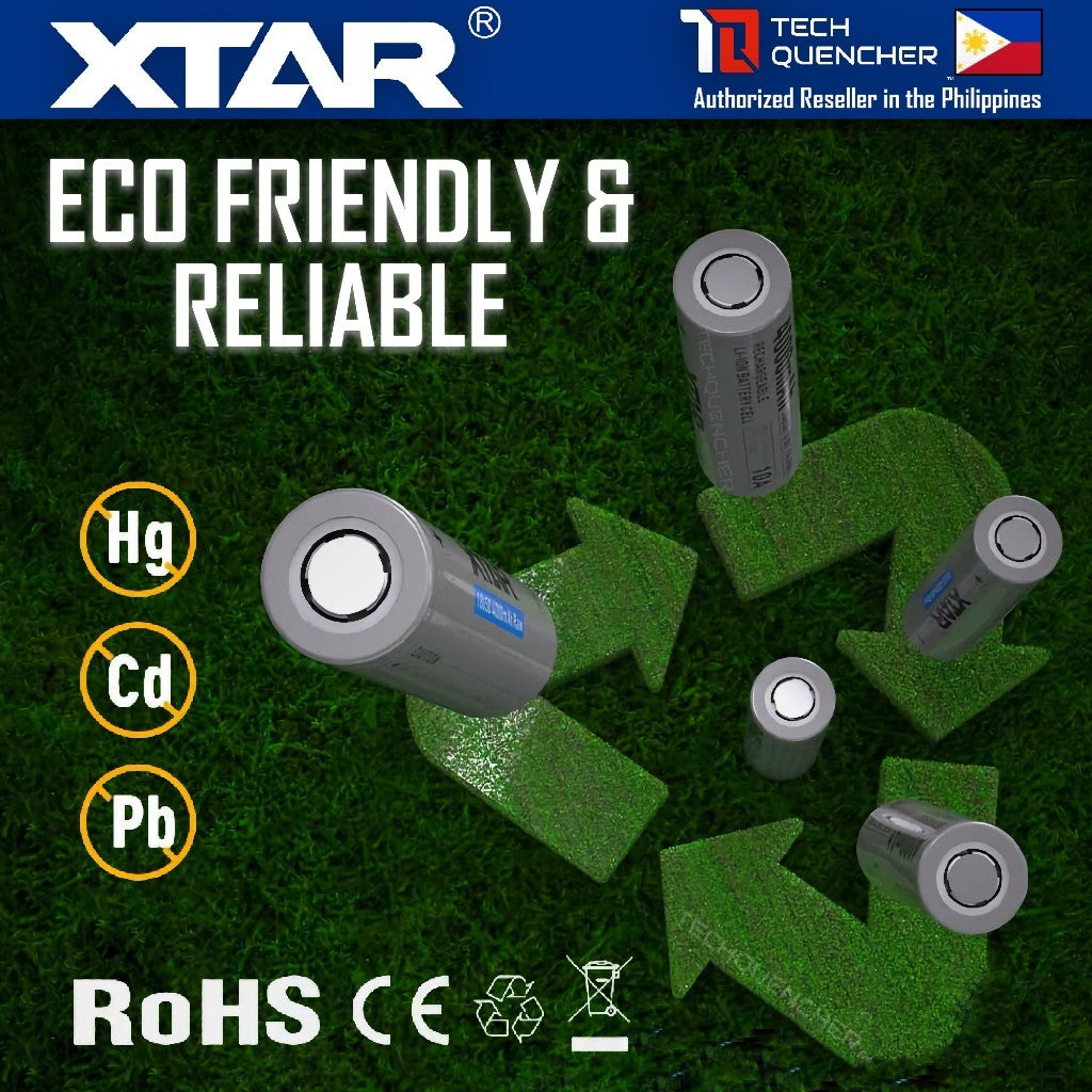 XTAR 18650 4000mAh RAW UNPROTECTED Battery - 3.6V Rechargeable - Lithium-Ion - 10A Max Discharge