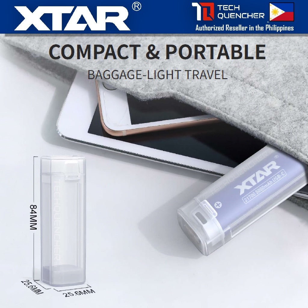 XTAR XB1 21700 Modular Battery Case - Single Slot - Expandable Modular Case - Dust + Shock Proof