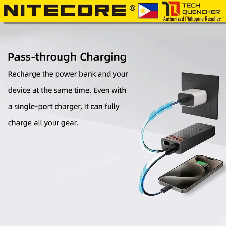 Nitecore Carbo 20 - Carbon Fiber Powerbank - 20000mAh - 65W Max Output- IPX8 - Magnesium Heatsink