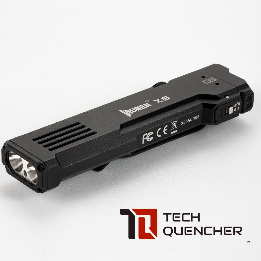 Wuben X5 Flashlight - 1300 Lumens - UV + Laser - Lithium or AAA Battery - Rechargeable USB-C - IP65
